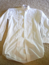 NEIL ALLYN White Tuxedo Shirt -XS-30/31 Slim Formal Wing Collar Pleat Front