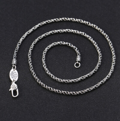 I07 buddhistisch Kordelkette Silber 925 Vajra Symbol Mantra 2 mm Länge wählbar