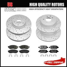 Front Rear Drilled Rotors Brake Pads for Nissan 370Z Infiniti G35 G37 EX35 M35
