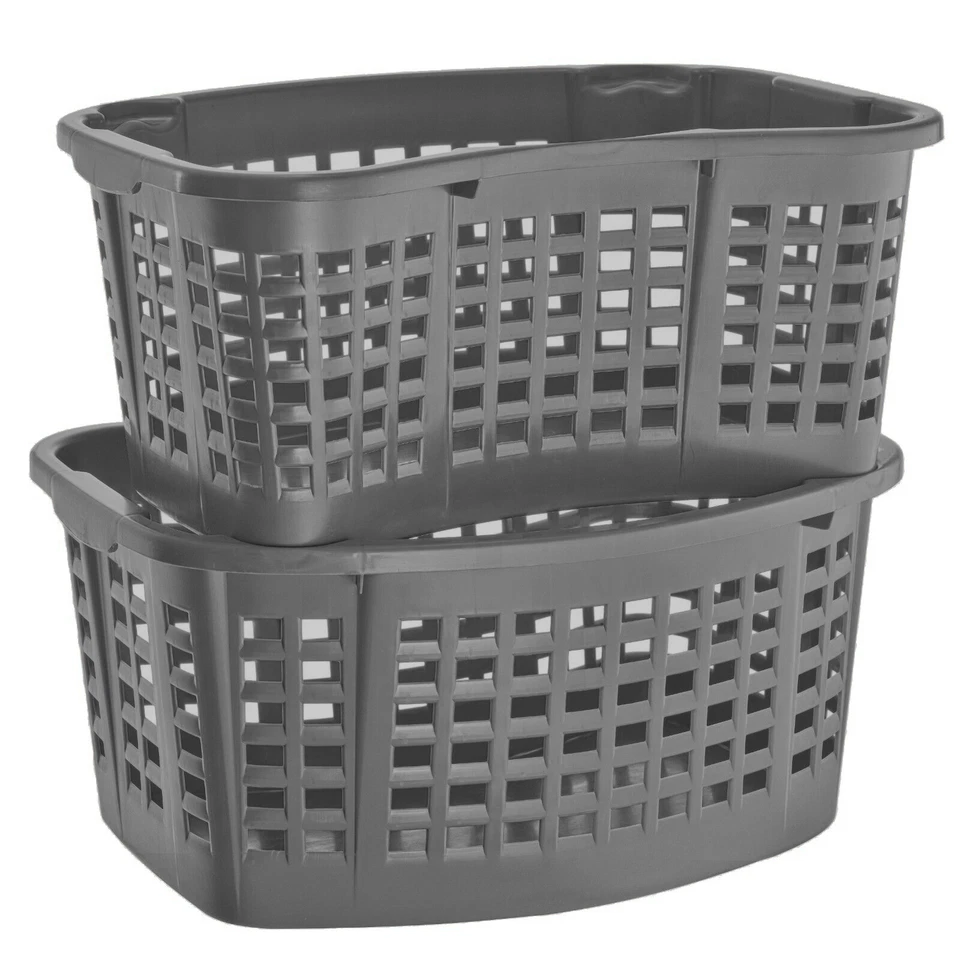 Buri Stapelkorb 60x40cm, 40L Stapelkorb Aufbewahrungskorb Spielzeugkiste  - Bild 3 von 4