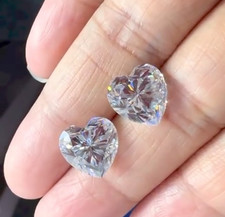 Natural White Diamond 1 CT Heart Cut Certified D Grade VVS1 loose Stone 2-Pcs