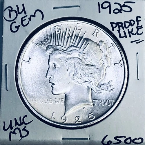 1925 P BU GEM PEACE SILVER DOLLAR UNC MS+++ U.S. MINT RARE COIN 6500