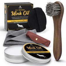 All-Natural Mink Oil Leather Conditioner 3.52oz Cleaner Waterproof for Boots