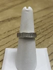 Vintage Avon Sterling Silver Designer Signed Emerald Cut CZ Wedding Band Size 7