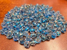 500 PCS BLUE FANCY ROUND GLASS GLASS BEADING BEADS 8MM