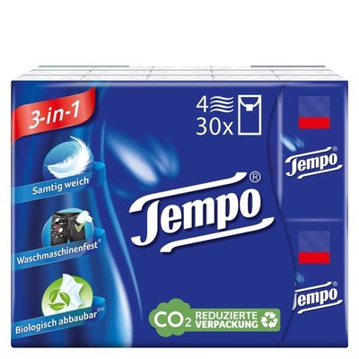 Tempo Tissues 30 pack by 30 Count (Pack of 1), blue 