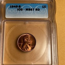 Lincoln Wheat Cent 1946-s San Francisco Ms67 Rd Km132 1c. 7701 Free Shipping