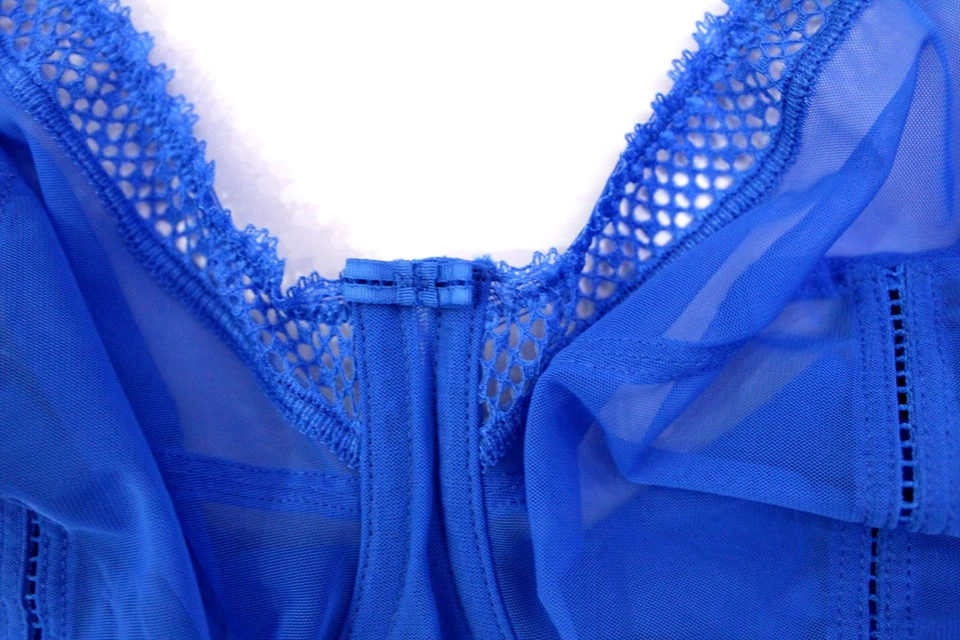 Sujetador M&S Fabolous Extra Soporte Copa Completa Malla Con Aros 'AZUL' Tallas 32-44 F-H Foto 4 de 4