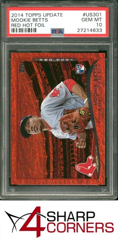2014 TOPPS UPDATE RED HOT FOIL #US301 MOOKIE BETTS RC PSA 10