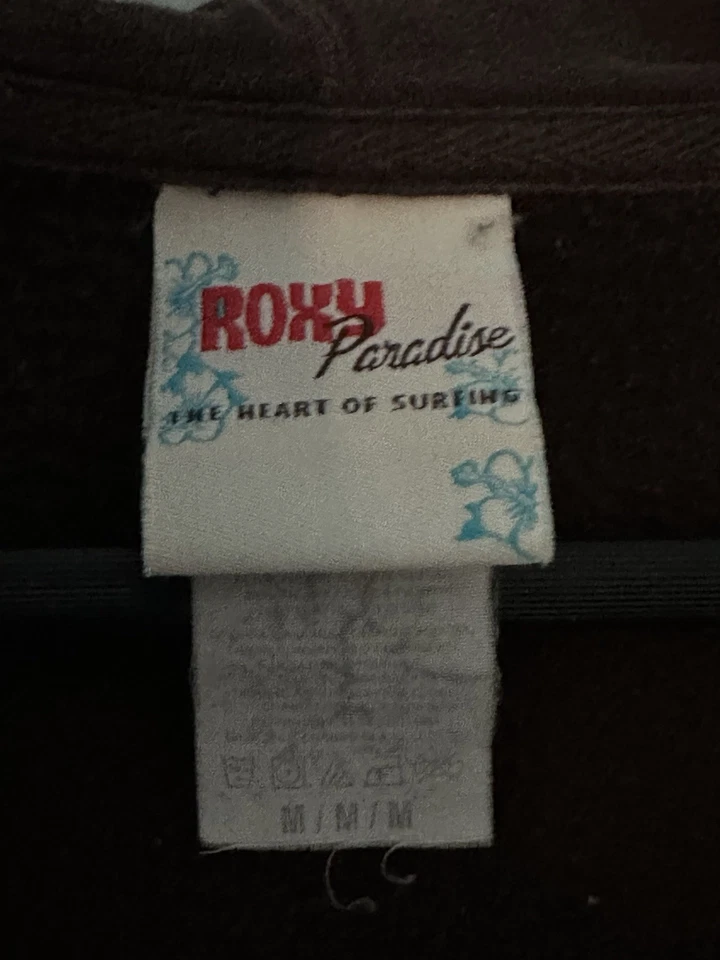 Vintage Y2k Roxy Paradise Hoodie Sweatshirt Womens Small Brown Zip up - Image 4 of 4