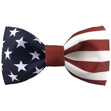 100 Satin Silk Mens Pre-tied Bowtie Stars Stripes American Flag Solid Bow 135