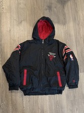 Vintage Chicago Bulls Pro Player Puffer Jacket Coat Youth Large Reversible 90s