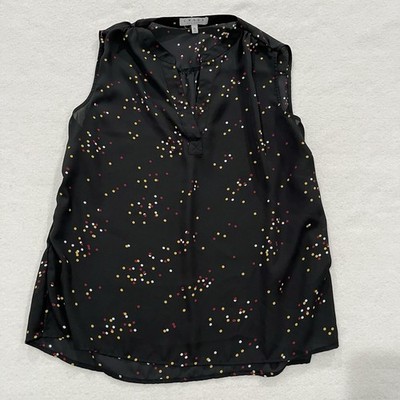 Chaus New York Sheet Sleeveless V-Neck Black Size XL Business Casual Office