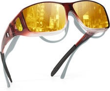 Night Vision Driving Glasses Fit Over Glasses for Men Women, Anti Glare Polarize