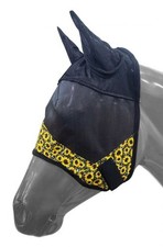 Showman Sunflower  Cheetah Print Fly Mask w/ Ears