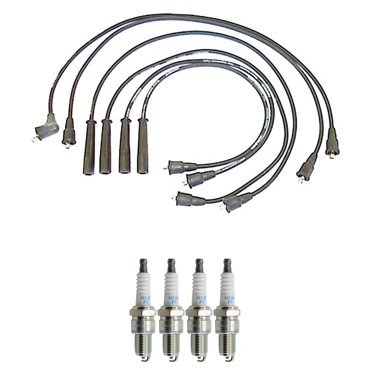 Denso Ignition Wires and NGK Spark Plugs Kit for Suzuki Swift Isuzu Impulse L4