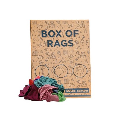 Recycled Color Knit T-Shirt Wiping Rags 50 lbs. Box Multipurpose Cleaning Cloths