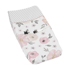 Sweet Jojo Designs Baby Changing Pad Cover Pink/Grey Boho Floral for Girls, In