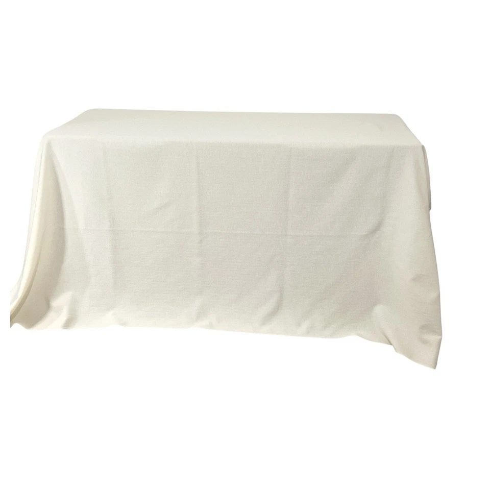 Ralph Lauren Tablecloth Oblong 80 x 56 Light Creamy Beige Cotton Blend Weave - Image 2 of 4