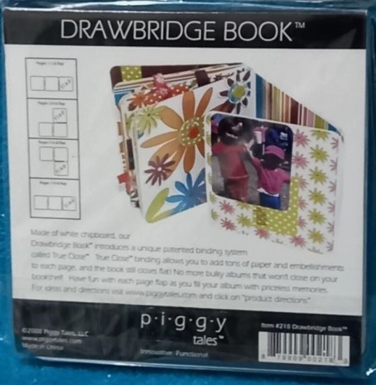 Piggy Tales Drawbridge Book 6 x 6 Interactive WHITE CHIPBOARD ALBUM Scrapbook