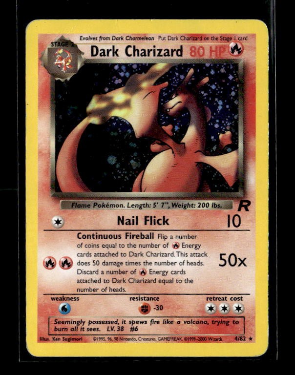Dark Charizard 4/82 Team Rocket Holo Rare Vintage 1999 Pokemon Card WOTC