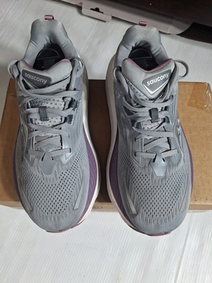 Saucony Hurricane 24 Womens 9.5 W Shoes Gray Purple S10934-240 Running Sneaker