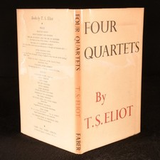 1944 Four Quartets by T.S. Eliot First Edition in Original Unclipped Dust Wra...