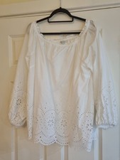 MONSOON WHITE BRODERIE  size XL cotton top.