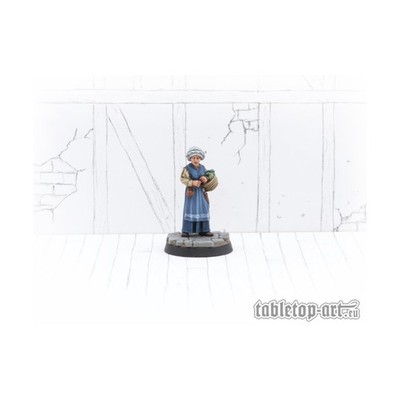 Tabletop A Fantasy Mini  Townsfolk Miniatures - Maid at Vegetable Shop Pack New