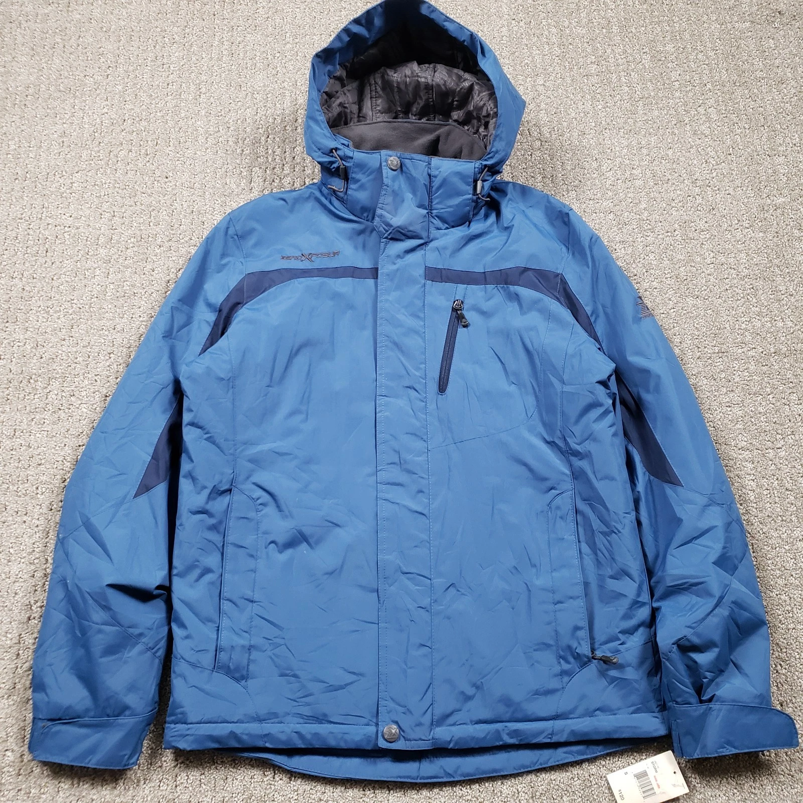 ZeroXposur Jacket Men Small Blue Strorm 3-in-1 Ski Snow Hooded Parka Outdoor NWT
