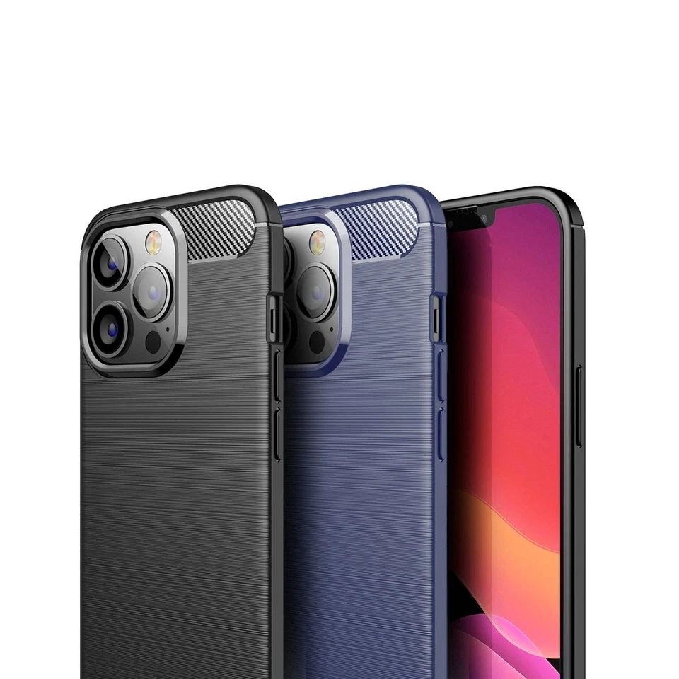 König Design Hülle für iPhone 15 Plus Pro Max Galaxy S23 Ultra Case Cover Carbon - Bild 1 von 1