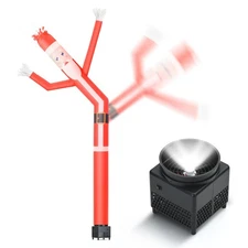 6ft Santa Sky Air Puppet Dancer Inflatable Waving Tube Man with Lights & Buil...