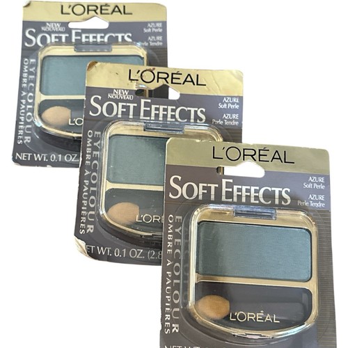 3X L'oreal Soft Effects Eye Color Shadow - Azure Soft Perle - 0.08 oz - Picture 1 of 2
