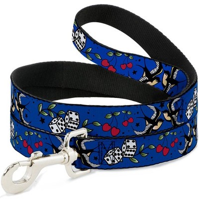 Dog Leash 6-FEET Lucky CLOSE-UP Blue (US IMPORT)