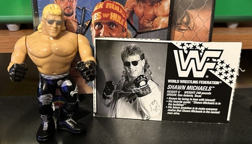 SHAWN MICHAELS BLACK PANTS Hasbro WWF Figure + Bio...