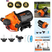 Water Diaphragm Pump, 12V DC, 5.5 GPM Flow, 70 PSI Rated Pressure 40-100 PSI ...