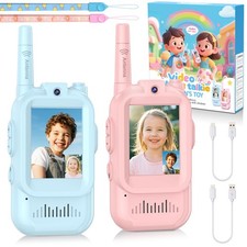 Video Walkie Talkie for Kids - 2 Pack Rechargeable Kids Walkie Talkies Long R...