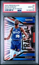 2024-25 Panini Prizm Black Blue Kevin Durant Fractal Card #6 /199 PSA 10