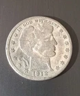 1912-D Barber Half Dollar Coin, U.S. 50c