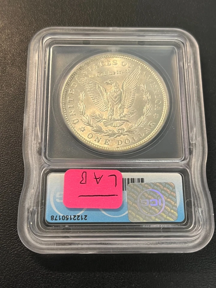 1921 MORGAN DOLLAR ICG MS-64 - UNCIRCULATED - LAST YEAR - LUSTER- CERTIFIED - $1 - Image 2 of 2