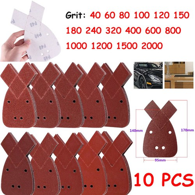 #ad 10pcs 40 2000 Grit Mouse Detail Sanding Sheets Hook amp; Loop for Black and Decker $3.33