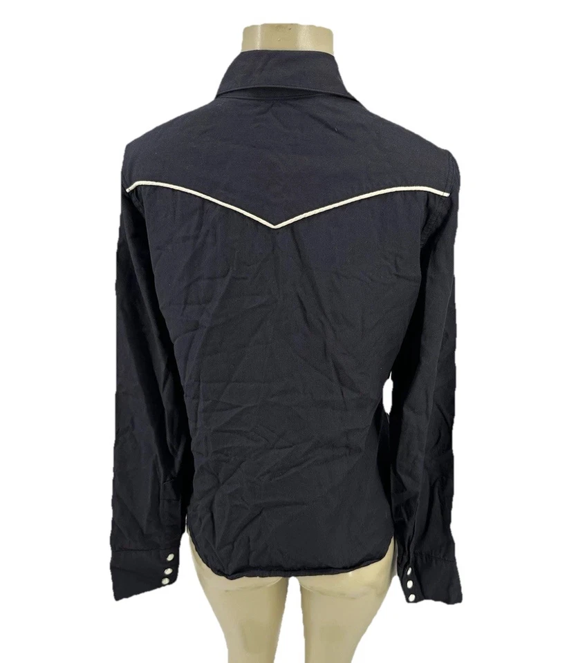 Lucky Brand Large Women Dungarees America Snap Up Western Embroidered Shirt L6 - Image 4 of 4