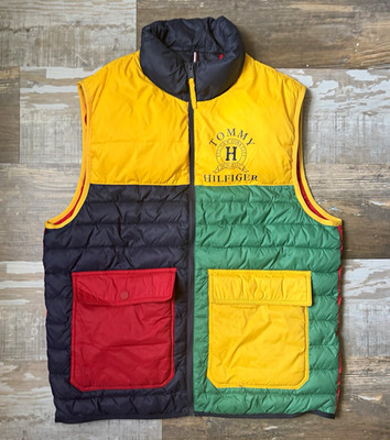 Tommy Hilfiger Men s M Multicolor Colorblock Full Zip Stand-Up Lined Vest