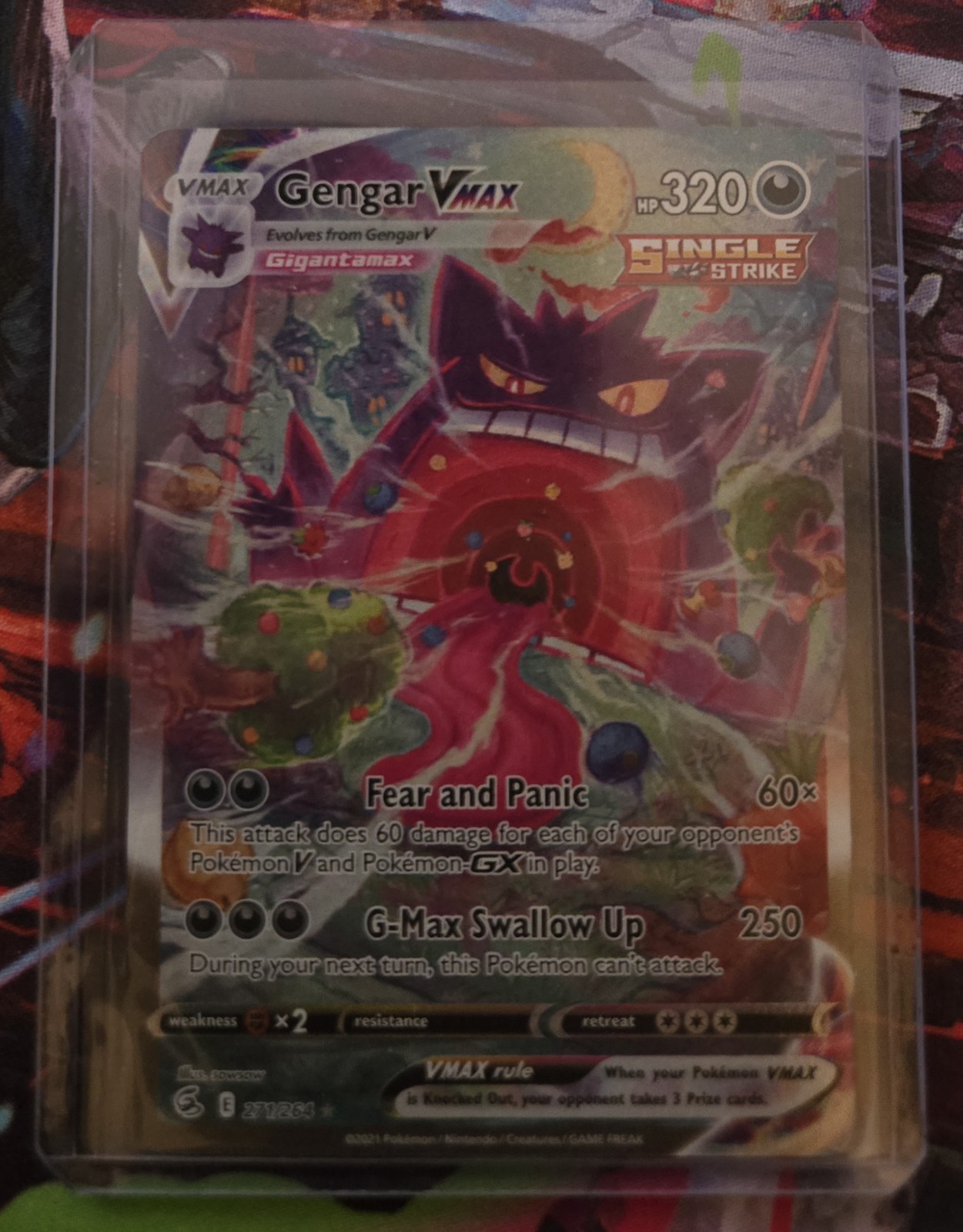 Gengar VMAX 271/264 (Alternate Art Secret) Fusion Strike Rare NM-MT Pokémon Card