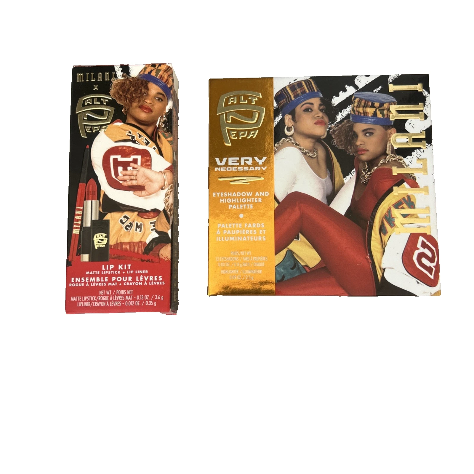MILANI x Salt-N-Pepa Very Necessary Eyeshadow Pallet 12 Shades & Push It Lip Kit