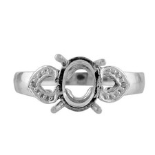8x6MM Oval Shape Semi Mount Solitaire Ring 925 Sterling Silver For Women
