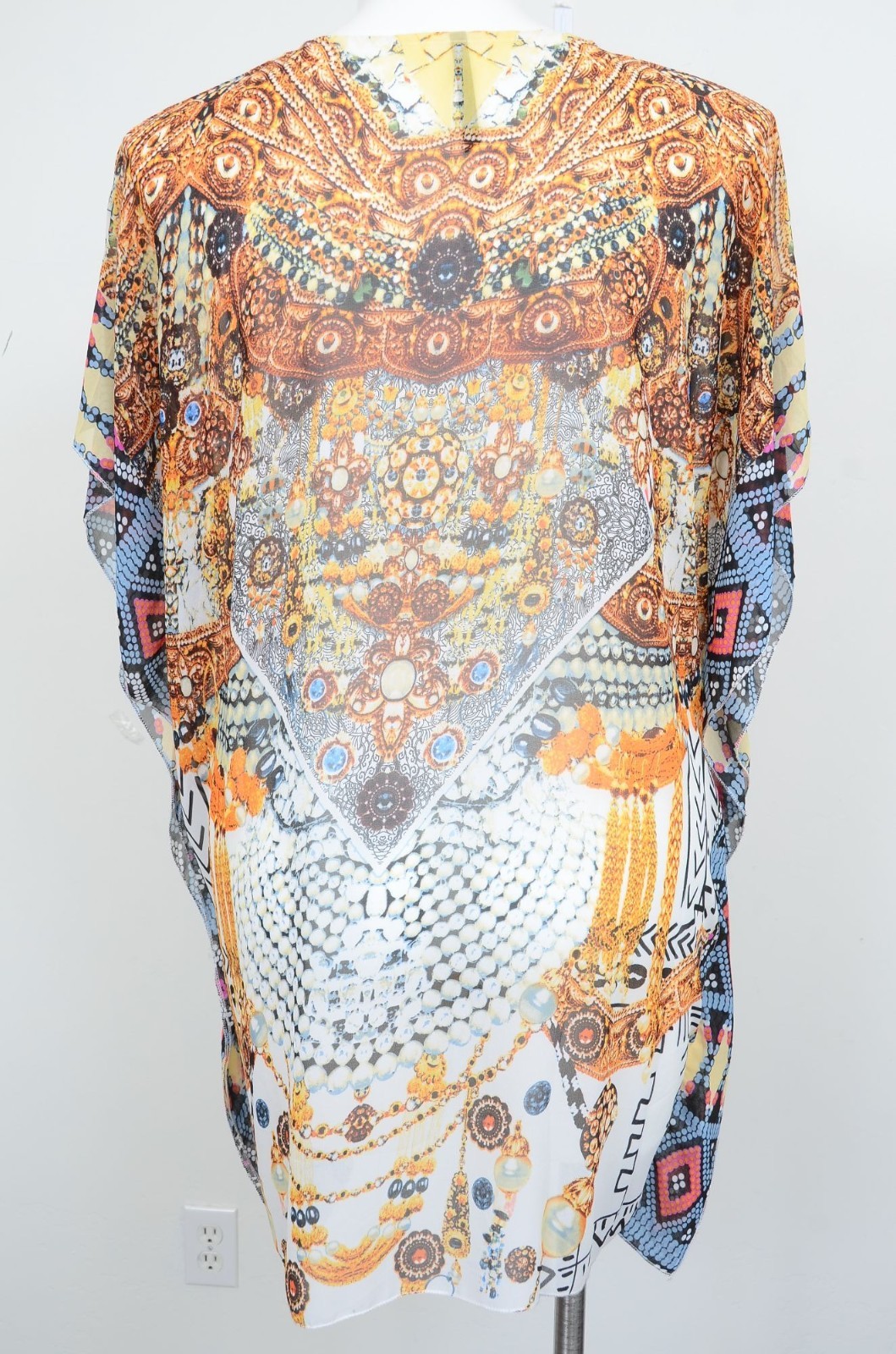 LUSA Paris Colorful Short Sleeve Kaftan PLUS Size Beach Coverup Resort Tunic image 6