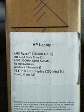 HP Laptop 15.6"HD AMD Ryzen 3 5300U Processor 40GB RAM 1TB SSD Windows 11 Home