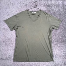 Gustin Mens L Olive Green 100% Cotton Short Sleeve Crew Neck T-Shirt USA Made