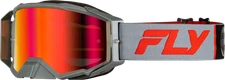 FLY RACING 37-5191 ZONE PRO GOGGLE GREY/RED W/ LIGHT RED MIRROR/AMBER LENS